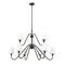 Z-Lite Gianna Chandelier, 9-Light, 46 In.W x 28.25 In.H, Matte Black/White 7509-9-46MB - alternate 2